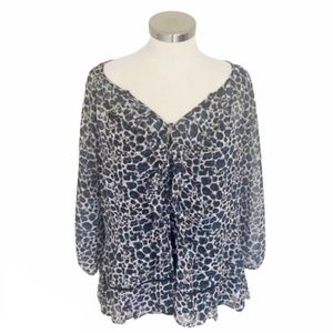 Worthington Leopard Blouse, Large